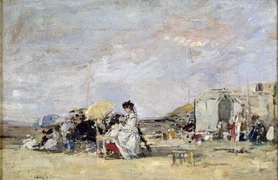 Femme en blanc sur la plage de Trouville, 1869 - Eugene Louis Boudin